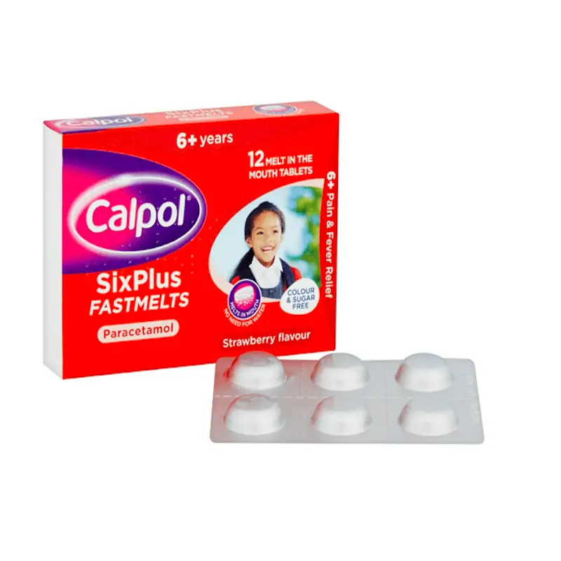 Calpol Six Plus Years Fastmelts Strawberry 12 Tablets