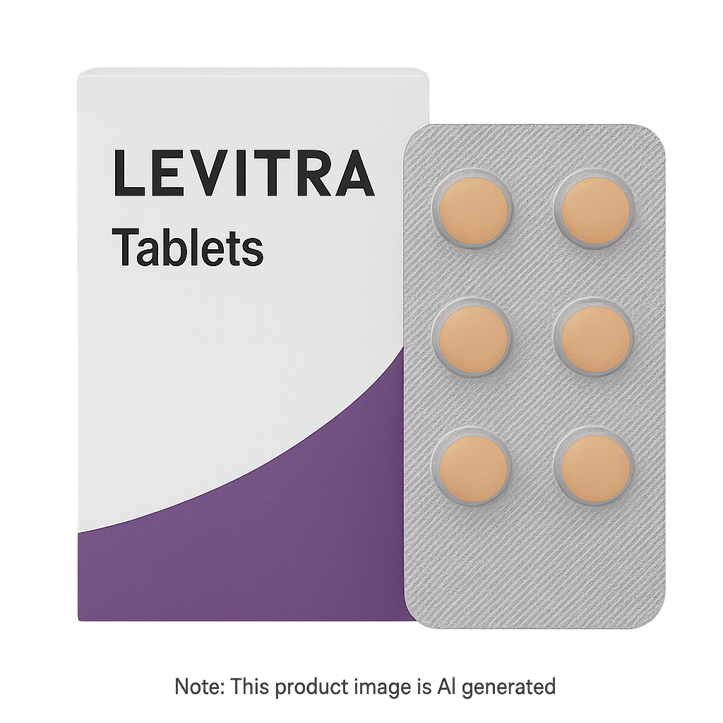 Box of Levitra Tablets used to treat erectile dysfunction
